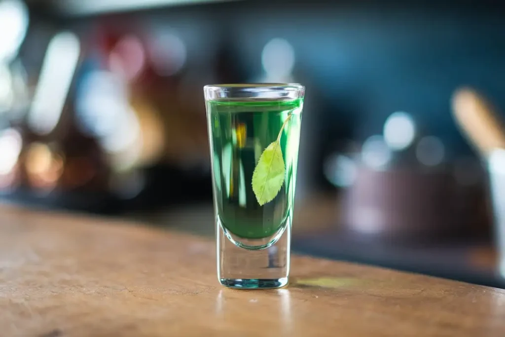 What are green tea shots made of?